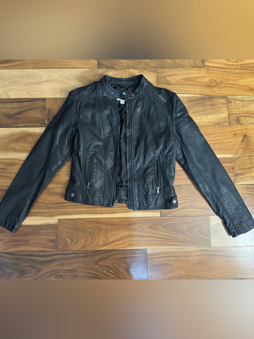 Xhilaration Black Faux Leather Moto Jacket